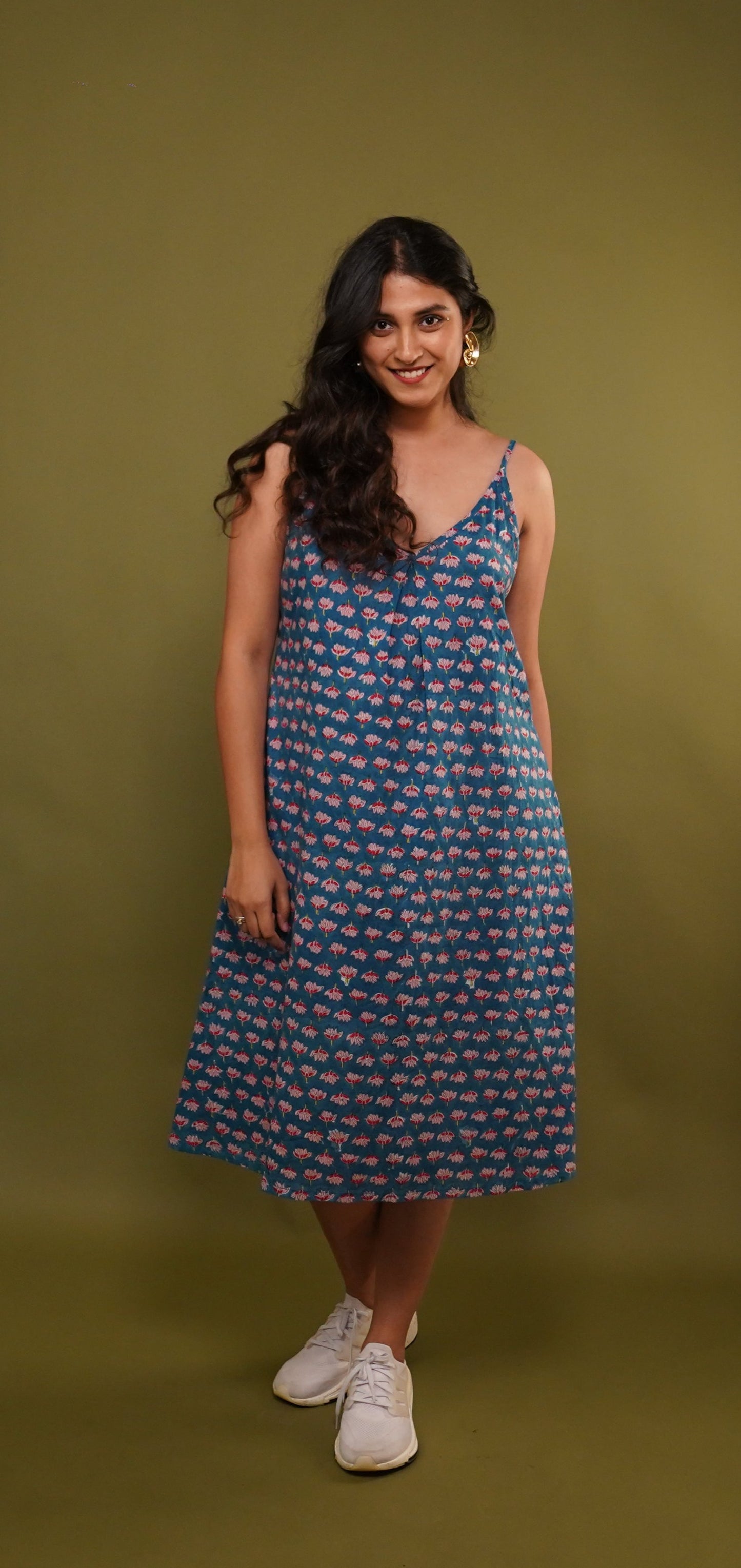 Blue Lotus Sleeveless Dress