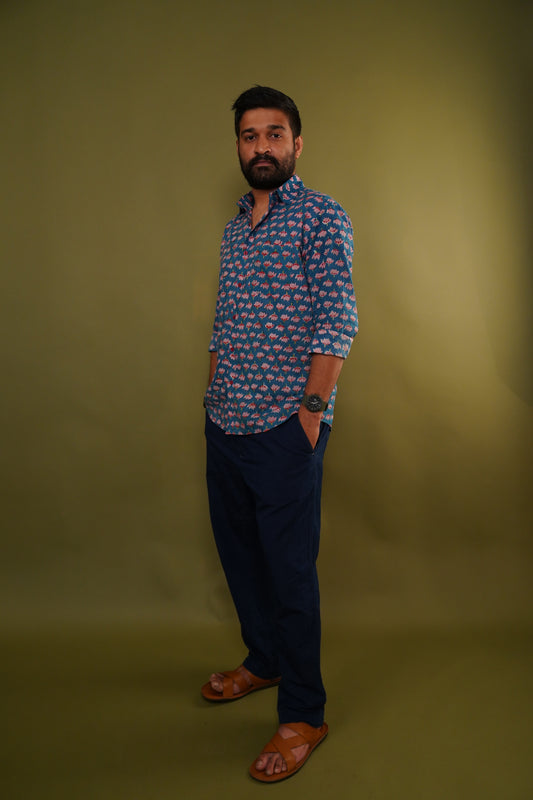 Blue Lotus Slim Fit Full Sleeve Shirt