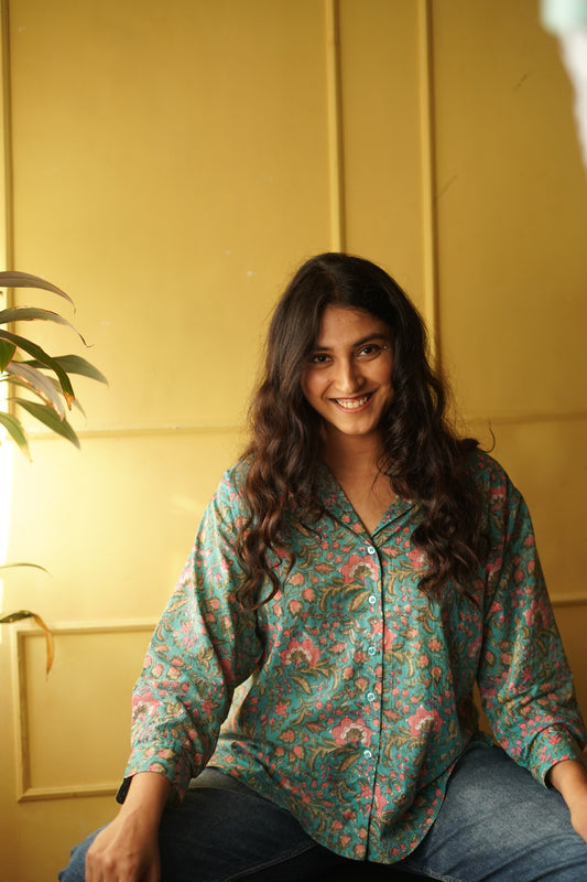 Green Carnation Box Fit Shirt