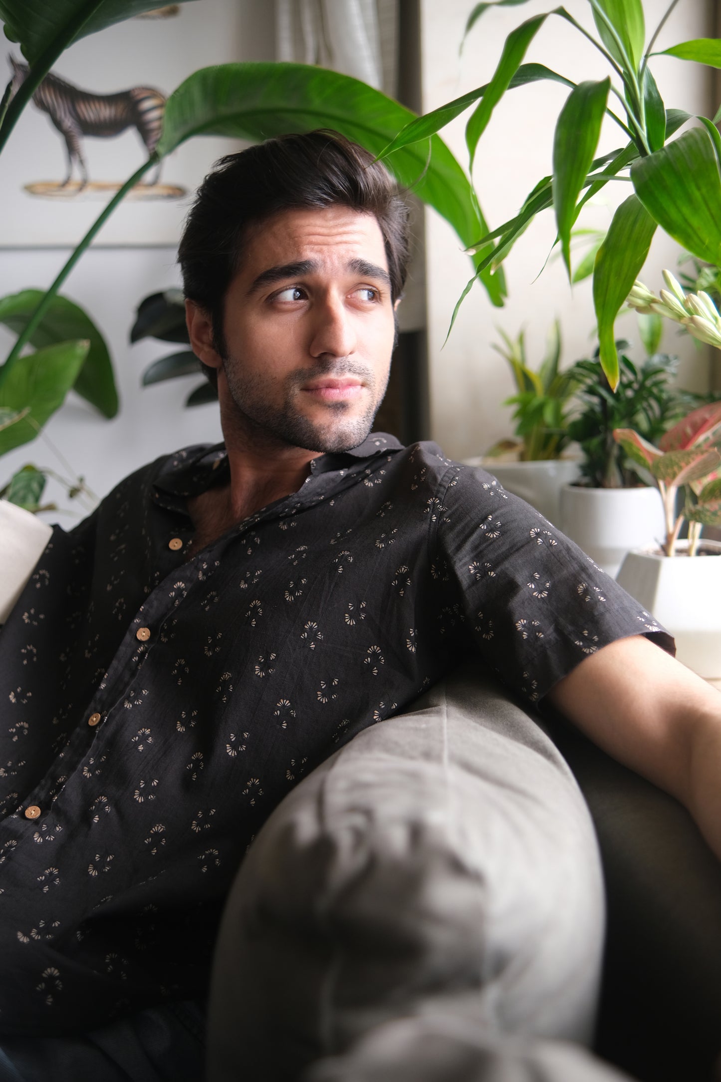 Black Jasmine Half Sleeve Shirt