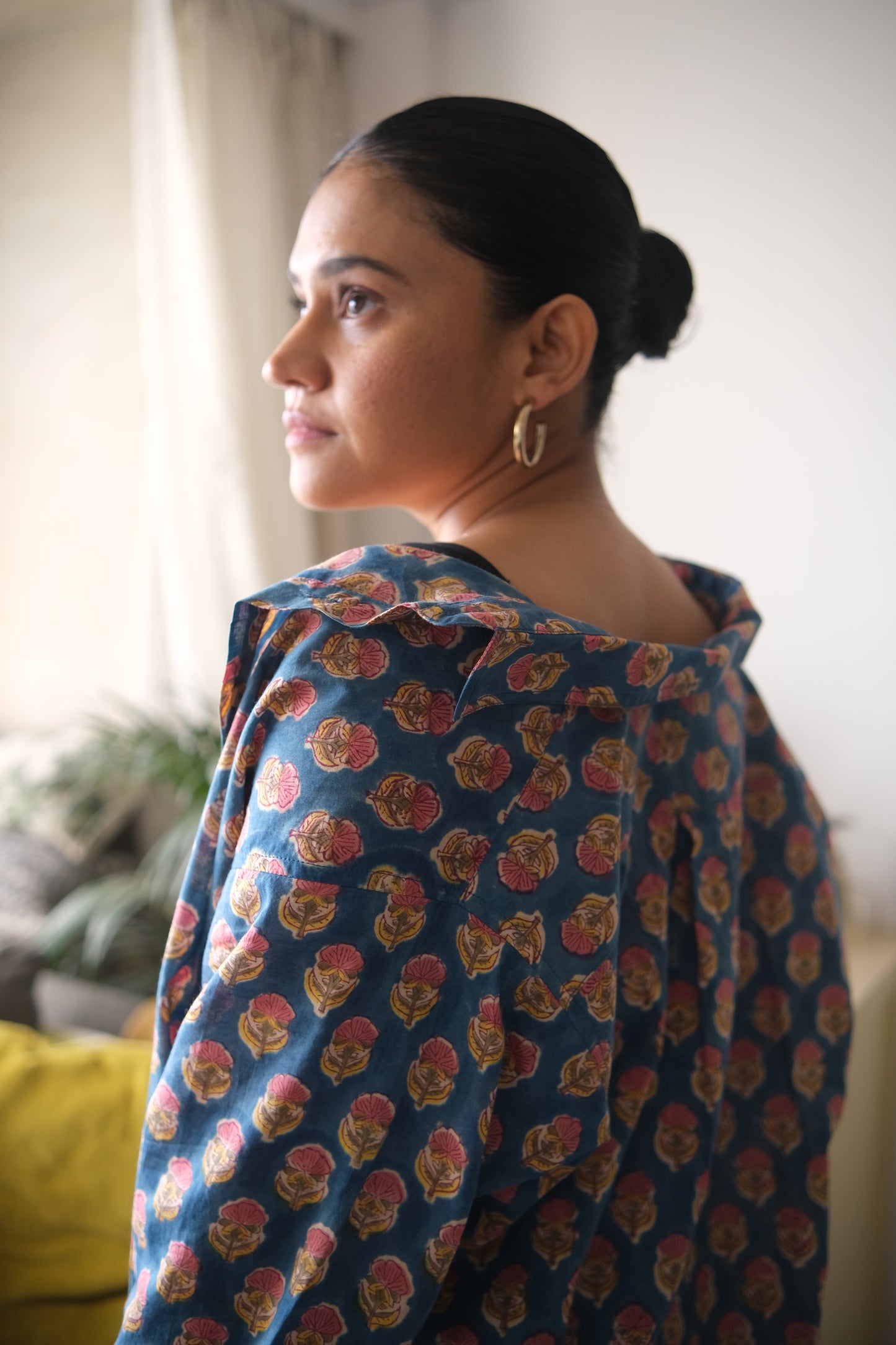 Blue Hibiscus Box Fit Shirt