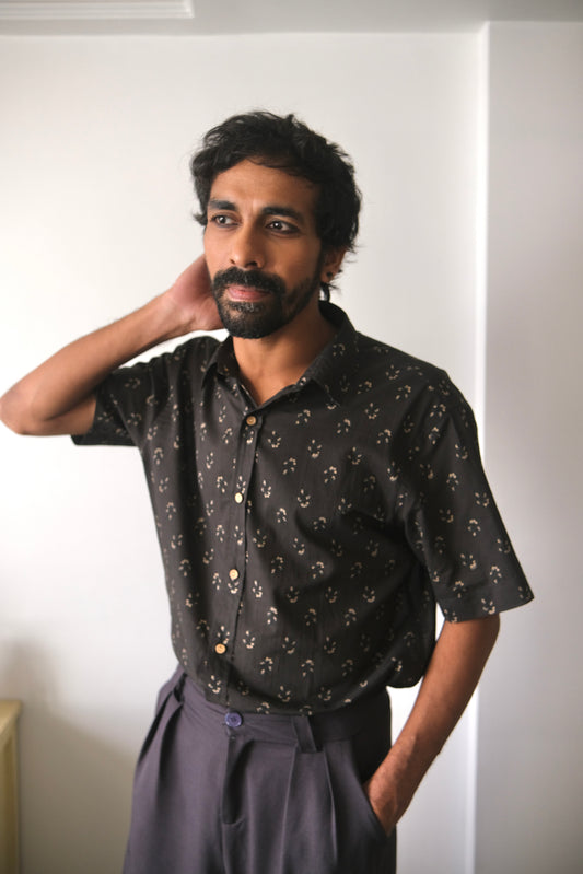 Black Jasmine Half Sleeve Shirt