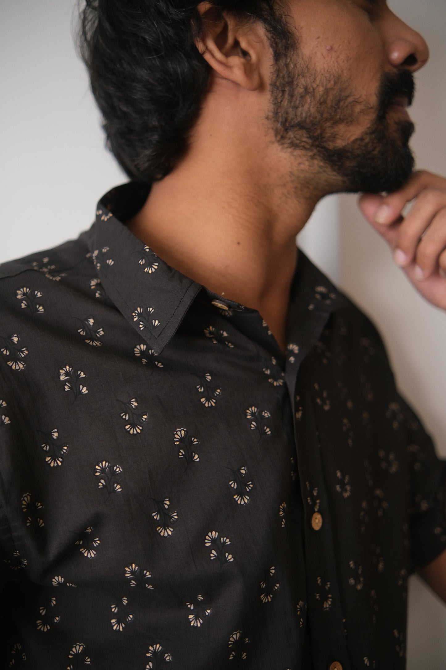 Black Jasmine Half Sleeve Shirt